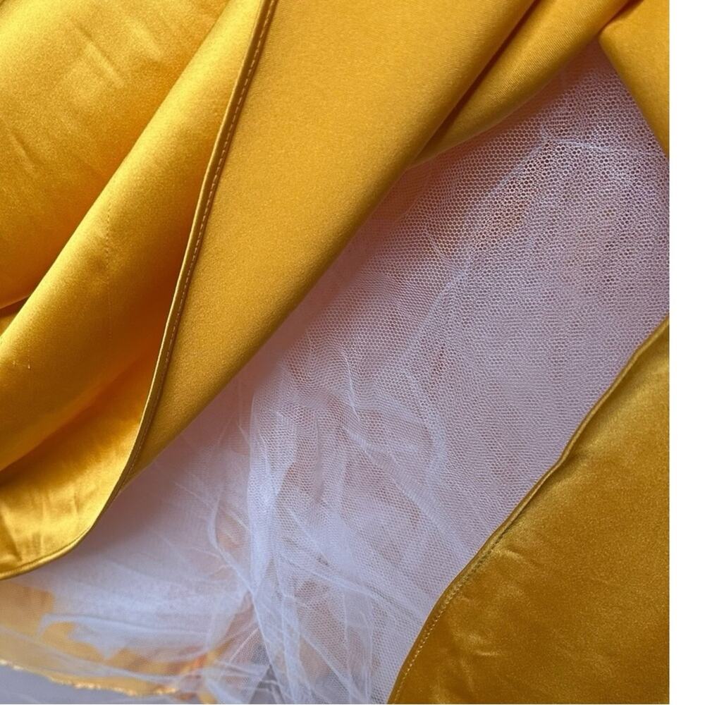 Mac Duggal Bow Sweetheart Strapless A Line Gown in Marigold 2 - Picture 10 of 12